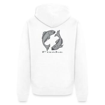 Sternzeichen Fische - Unisex Premium Bio Zip Hoodie - Weiß - Hinten - Thijin (182cm)