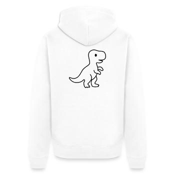 Dino / Dinosaurier - Unisex Premium Bio Zip Hoodie - Weiß - Hinten - Thijin (182cm)