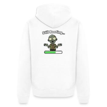 Zombie Still Booting Loading Bar - Unisex Premium Organic Zip Hoodie - white - Back - Thijin (182cm)