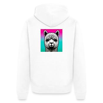 Alpaga - Veste à capuche bio Premium Unisexe - blanc - Dos - Thijin (182cm)