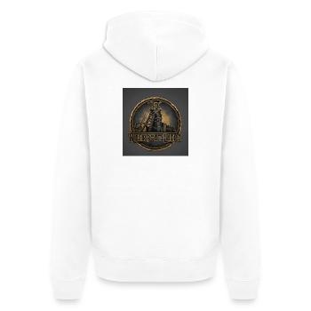RuhrpottLiebe Stahlwerk Motif - Unisex Premium Organic Zip Hoodie - white - Back - Thijin (182cm)