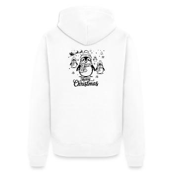 Festive Penguin Wishes Merry Christmas - Veste à capuche bio Premium Unisexe - blanc - Dos - Thijin (182cm)