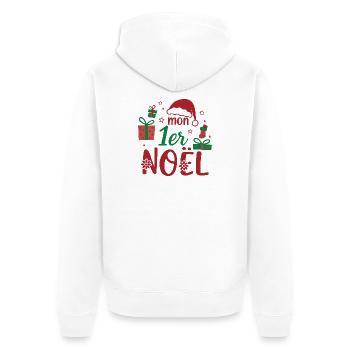 Baby Christmas Bodysuit - My 1st Christmas - Festive Outfit - Unisex Premium Organic Zip Hoodie - white - Back - Thijin (182cm)