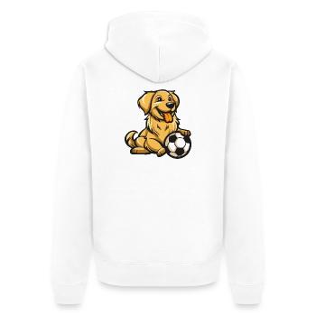 Chien drôle avec balle - Veste à capuche bio Premium Unisexe - blanc - Dos - Thijin (182cm)
