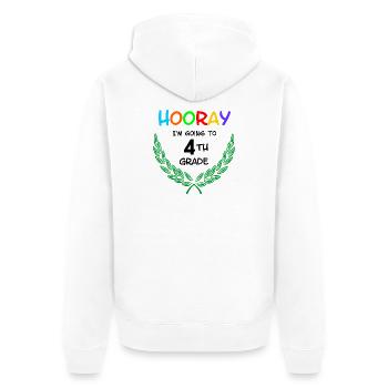 Hooray I'm going to 4th grade - Unisex Premium Organic Zip Hoodie - white - Back - Thijin (182cm)