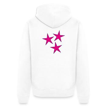STAR. VALENTINSTAG. HERZ. ICH LIEBE DICH. ICH LIEBE - Unisex Premium Bio Zip Hoodie - Weiß - Hinten - Thijin (182cm)
