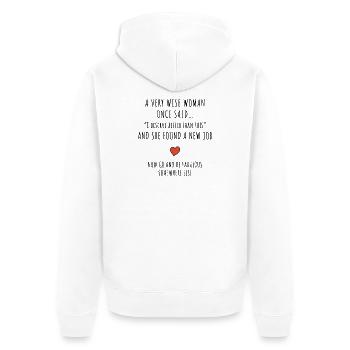 Motiver la conception du changement de carrière - Veste à capuche bio Premium Unisexe - blanc - Dos - Thijin (182cm)