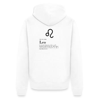 Lion - Signe du zodiaque - Veste à capuche bio Premium Unisexe - blanc - Dos - Thijin (182cm)