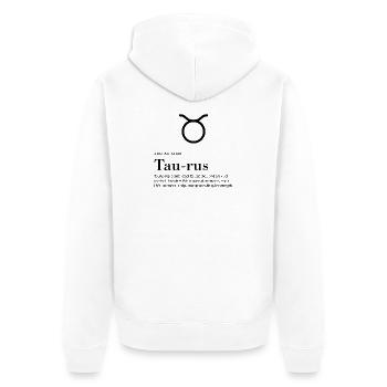 Taurus - Zodiac sign - Unisex Premium Bio Zip Hoodie - Weiß - Hinten - Thijin (182cm)