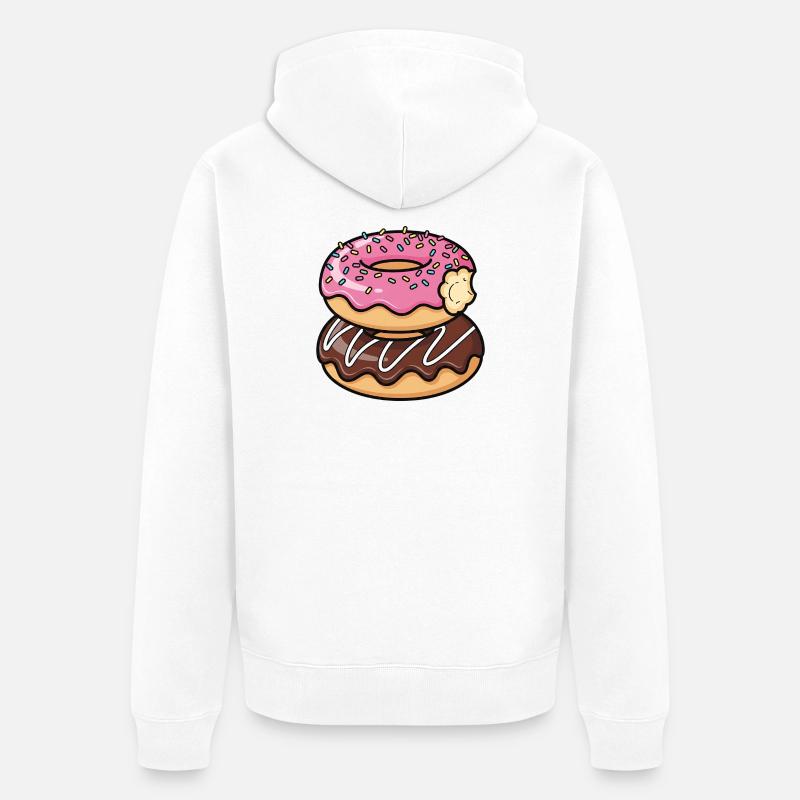 Sweet Stack Donuts Pop Art - Veste à capuche bio Premium Unisexe - blanc