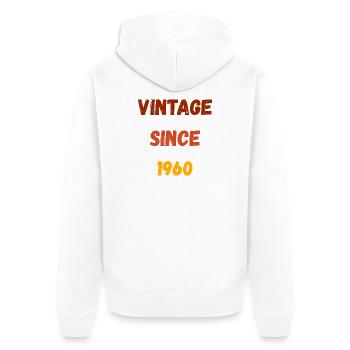 Geburtstag 1960 - Millésime depuis 1960 - Veste à capuche bio Premium Unisexe - blanc - Dos - Thijin (182cm)