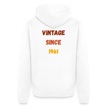 Anniversaire 1961 - Millésime depuis 1961 - Veste à capuche bio Premium Unisexe - blanc - Dos - Thijin (182cm)
