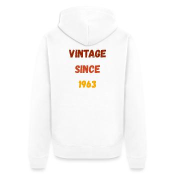 Anniversaire 1963 - Millésime depuis 1963 - Veste à capuche bio Premium Unisexe - blanc - Dos - Thijin (182cm)