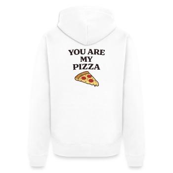 TU ES MA PIZZA Chemise - Nourriture Amour Saint-Valentin - Veste à capuche bio Premium Unisexe - blanc - Dos - Thijin (182cm)