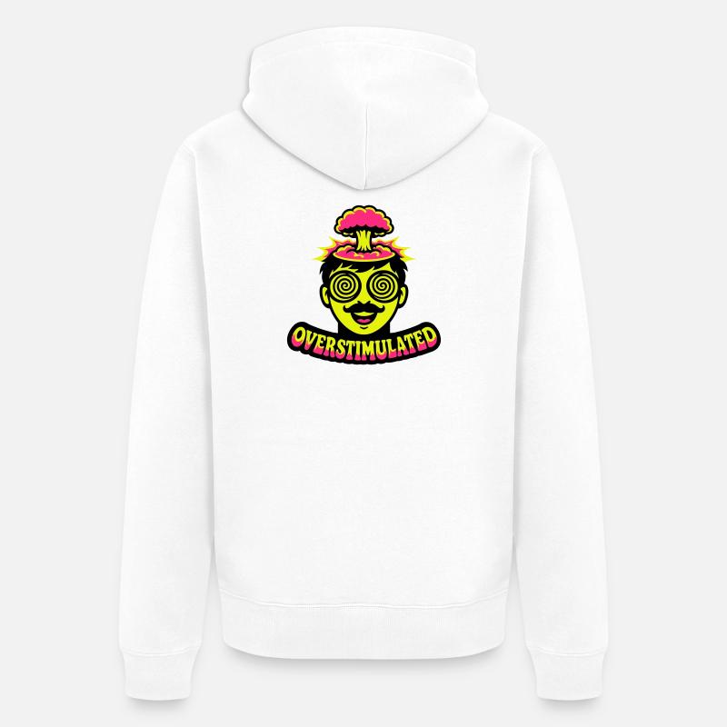 Tête néon surstimulée - Veste à capuche bio Premium Unisexe - blanc