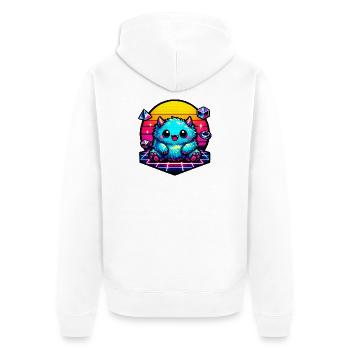 Neon fluffy monster - Unisex Premium Organic Zip Hoodie - white - Back - Thijin (182cm)