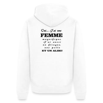 Une femme magnifique  - Veste à capuche bio Premium Unisexe - blanc - Dos - Thijin (182cm)