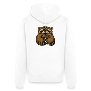 Two raccoons hug - Unisex Premium Organic Zip Hoodie - white - Back - Thijin (182cm)