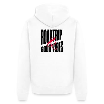 ROAD TRIP VIBES - Unisex Premium Organic Zip Hoodie - white - Back - Thijin (182cm)