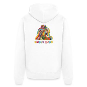 Horse Girl – Pop Art coloré de chevaux - Veste à capuche bio Premium Unisexe - blanc - Dos - Thijin (182cm)