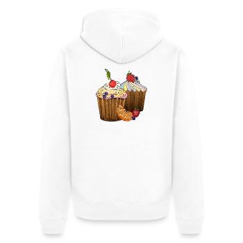 Cakes - Unisex Premium Organic Zip Hoodie - white - Back - Thijin (182cm)