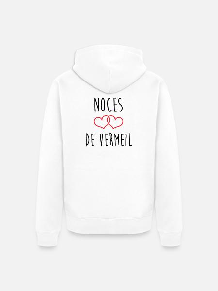 Vermeil-Hochzeit 45 Jahre Ehe - Unisex Premium Bio Zip Hoodie - Weiß