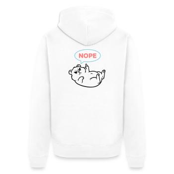 Hamster Nope Comic Speech Bubble - Unisex Premium Organic Zip Hoodie - white - Back - Thijin (182cm)