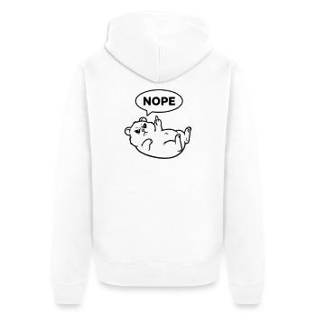 Hamster Middle Finger Nope Outline - Unisex Premium Organic Zip Hoodie - white - Back - Thijin (182cm)
