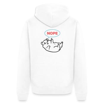 Hamster Nope Comic Colored - Unisex Premium Organic Zip Hoodie - white - Back - Thijin (182cm)