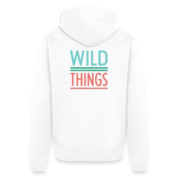 Wild Things Pastel Retro - Unisex Premium Bio Zip Hoodie - Weiß - Hinten - Thijin (182cm)