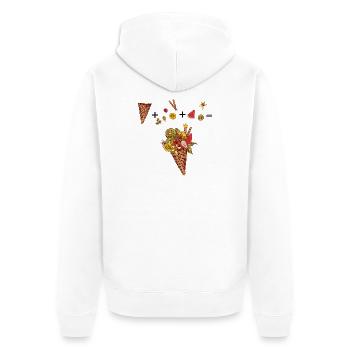 Cornet de glace aux fruits colorés - Veste à capuche bio Premium Unisexe - blanc - Dos - Thijin (182cm)