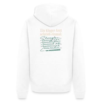 Ein Kluger Arzt Medizinstudent Praxis Ärzte Arzt - Unisex Premium Bio Zip Hoodie - Weiß - Hinten - Thijin (182cm)