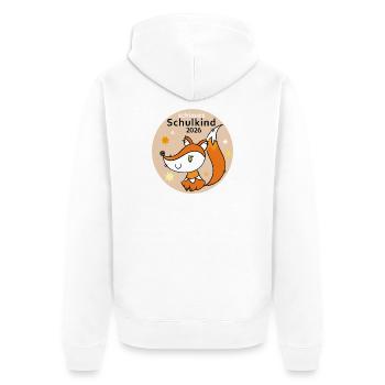 Schulkind 2026  - Unisex Premium Bio Zip Hoodie - Weiß - Hinten - Thijin (182cm)