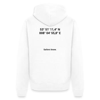 Red Sand Lighthouse - Maritime North Sea Baltic Sea - Unisex Premium Organic Zip Hoodie - white - Back - Thijin (182cm)