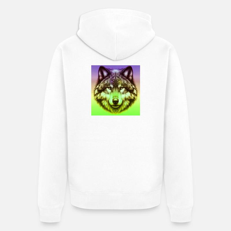 Loup - Veste à capuche bio Premium Unisexe - blanc
