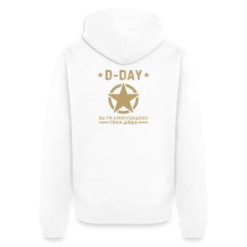 D-Day 82. Jahrestag 1944 2026 Gedenken - Unisex Premium Bio Zip Hoodie - Weiß - Hinten - Thijin (182cm)