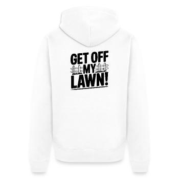 Get Off My Lawn! - Unisex Premium Organic Zip Hoodie - white - Back - Thijin (182cm)