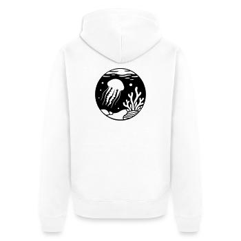 jellyfish - Unisex Premium Organic Zip Hoodie - white - Back - Thijin (182cm)