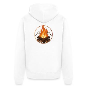 Campfire with Marshmallows Camping Motif - Unisex Premium Organic Zip Hoodie - white - Back - Thijin (182cm)