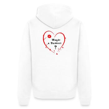  Herz  - Unisex Premium Bio Zip Hoodie - Weiß - Hinten - Thijin (182cm)