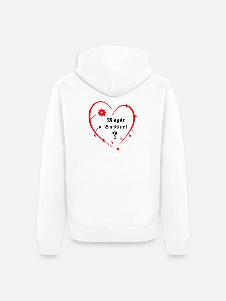 Herz - Unisex Premium Bio Zip Hoodie - Weiß