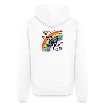 Pride Month LGBT – Liebe ist keine Wahl. Du zu sein - Unisex Premium Bio Zip Hoodie - Weiß - Hinten - Thijin (182cm)