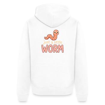 Ein kleiner Wurm | Wurm Humor - Unisex Premium Bio Zip Hoodie - Weiß - Hinten - Thijin (182cm)