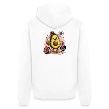 Kawaii Avocado Hot Mess - Unisex Premium Bio Zip Hoodie - Weiß - Hinten - Thijin (182cm)