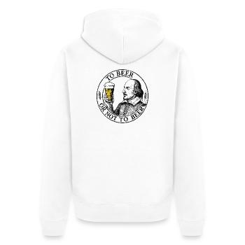 Bier oder nicht Bier - Unisex Premium Bio Zip Hoodie - Weiß - Hinten - Thijin (182cm)