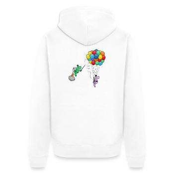 Balloons_-_Jetpac_4 - Unisex Premium Organic Zip Hoodie - white - Back - Thijin (182cm)