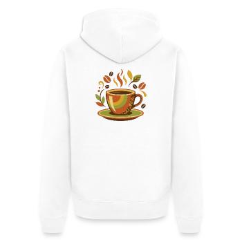 Retro Coffee Club Vintage Coffee Lover Design - Unisex Premium Bio Zip Hoodie - Weiß - Hinten - Thijin (182cm)
