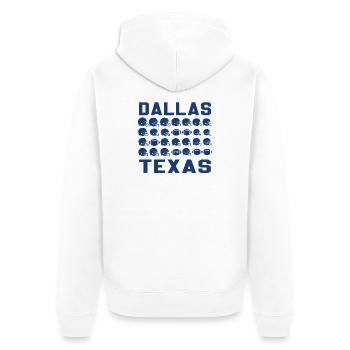 Modèle des casques de football de Dallas Texas - Veste à capuche bio Premium Unisexe - blanc - Dos - Thijin (182cm)