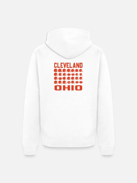 Cleveland Ohio Football-Helme - Unisex Premium Bio Zip Hoodie - Weiß