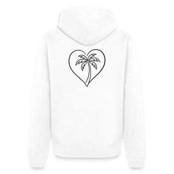 Palmier Amour au cœur - Veste à capuche bio Premium Unisexe - blanc - Dos - Thijin (182cm)